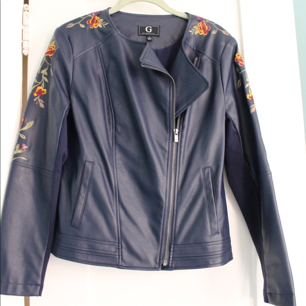 Vegan leather bomber jacket